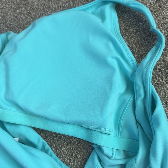 Aerie Offline Sports Bra Tank Longline Low-Key Bra in Teal Blue Large Align Tank - Picture 5 of 5